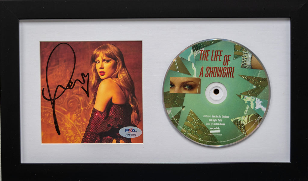 Taylor Swift Signed CD Cover Framed PSA/DNA The Life of a Showgirl
