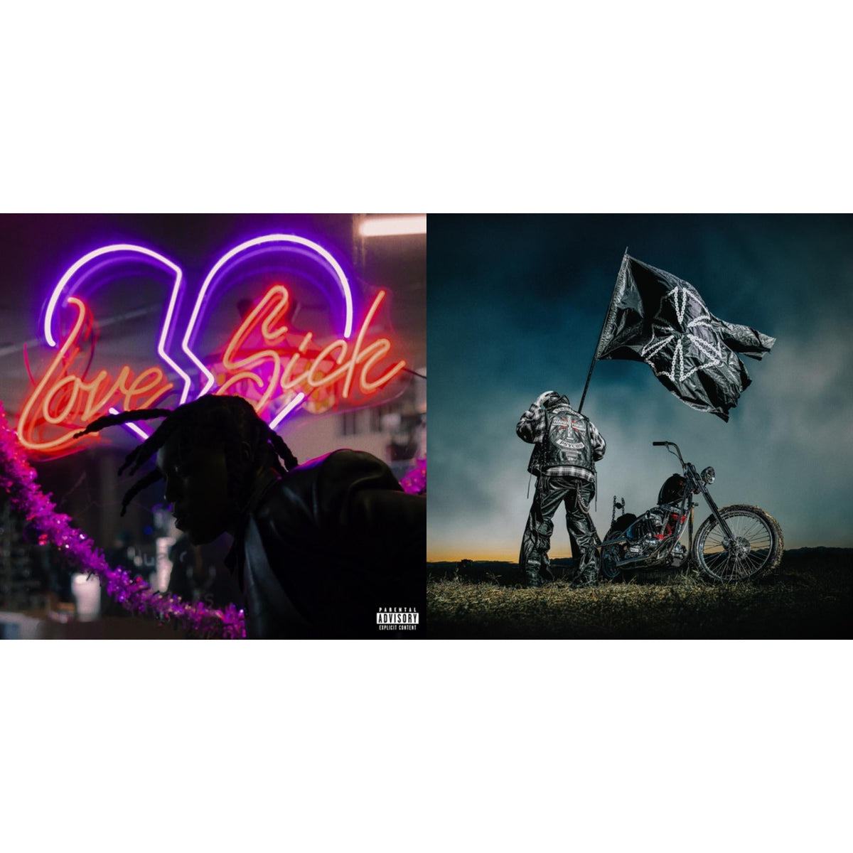 Love Sick (2LP/Translucent Glitter Red Vinyl/Poster) & Hardstone Pyscho (Cobalt Blue Vinyl/2LP)