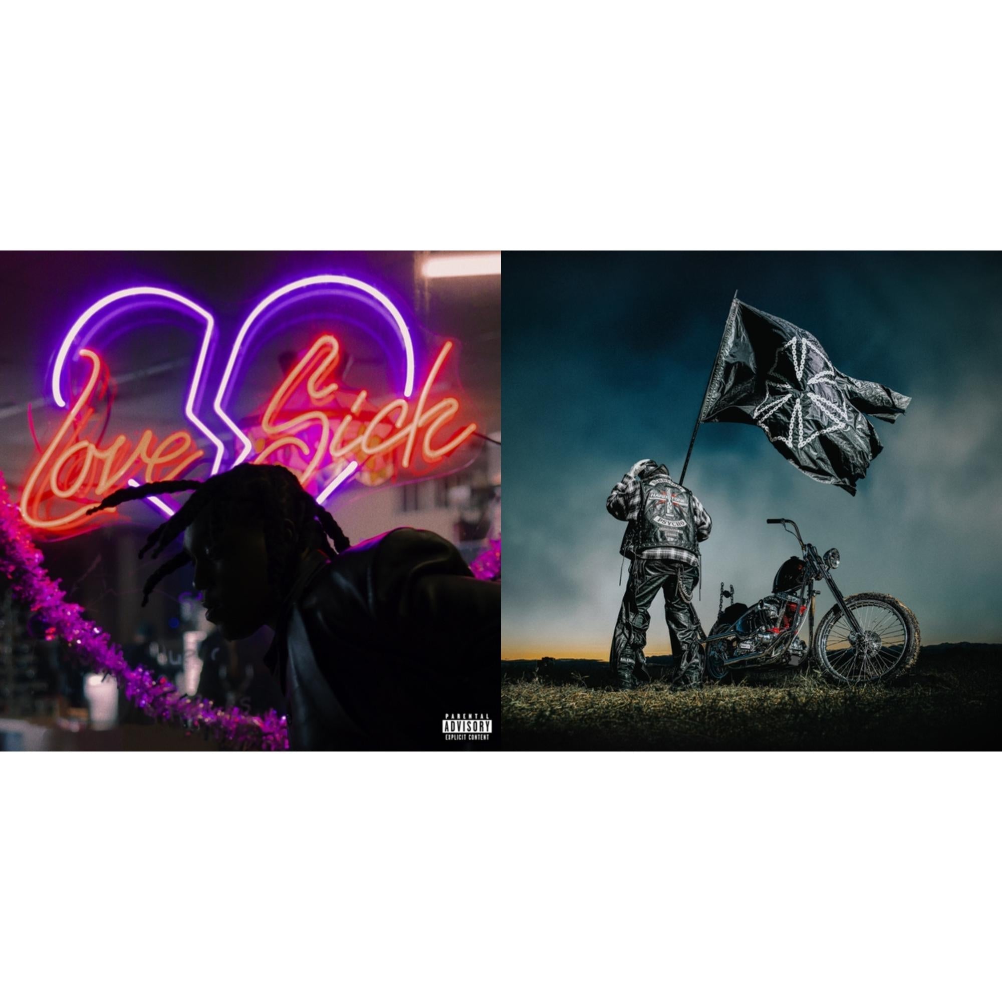 Love Sick (2LP/Translucent Glitter Red Vinyl/Poster) & Hardstone Pyscho (Cobalt Blue Vinyl/2LP)