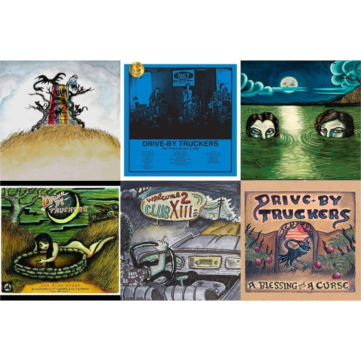 Drive-By Truckers - New Ok (Red LP Vinyl) & Plan 9 Records July 13, 2006 (3LP) & English Oceans (10-Year Edition) (2LP/Sea-Glass Blue W/ D-Side Etching) & Fine Print (Clear With Green Splatter Vinyl/Limited Edition/2LP/180G) & Welcome 2 Club Xiii &