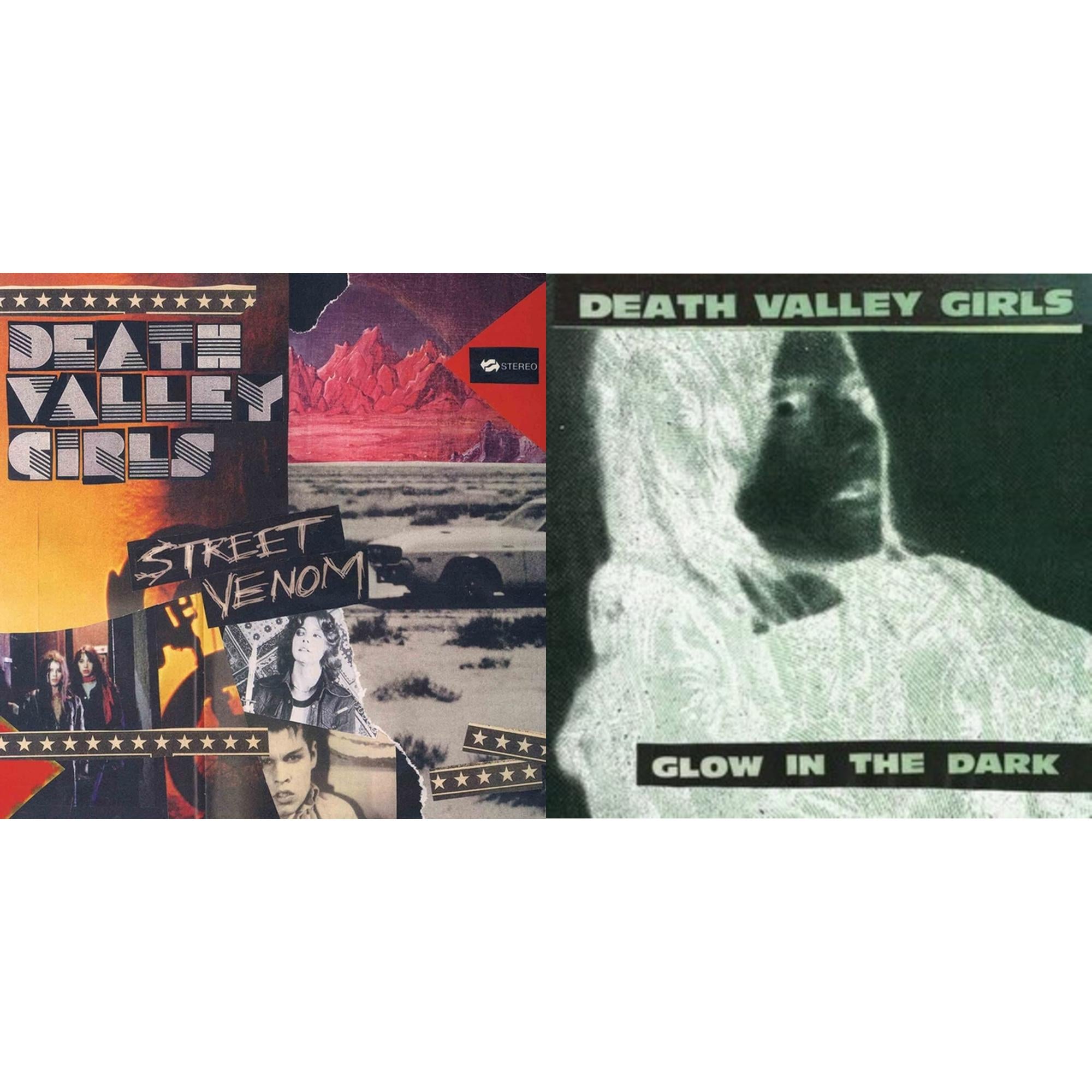 Death Valley Girls - Street Venom (Deluxe Edition/Milky Clear W/ Yellow & Red Splatter LP Vinyl) (I) & Glow In The Dark (Neon Green & Red W/ Black Splatter LP Vinyl)