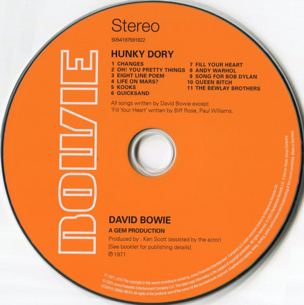 David Bowie – Hunky Dory Music CD
