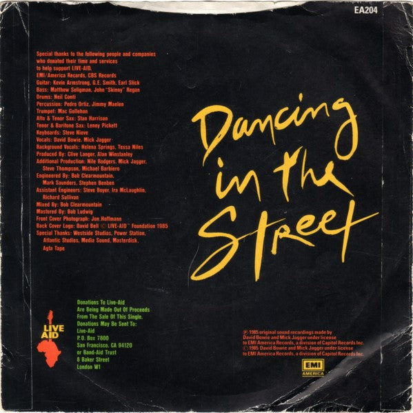 David Bowie  / Mick Jagger – Dancing In The Street  (White LP Vinyl) Vinyl Record