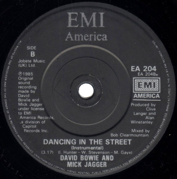 David Bowie  / Mick Jagger – Dancing In The Street  (White LP Vinyl) Vinyl Record