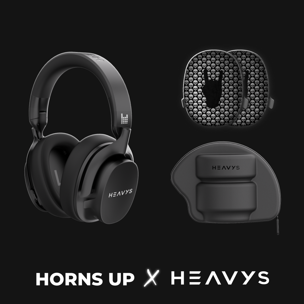 Horns Up Shells by Artist T1M Limited Edition HEAVYS Headphone Shells & Headphone Bundle