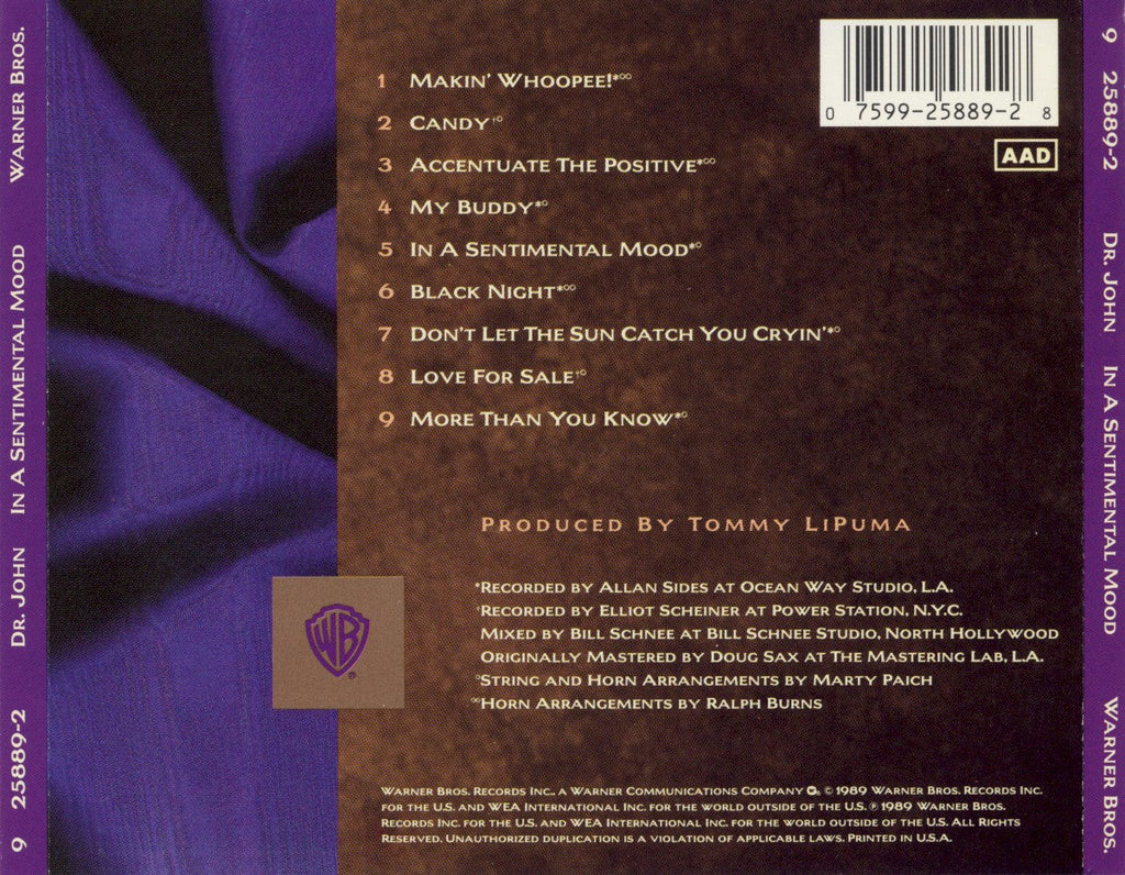 Dr. John – In a Sentimental Mood Music CD