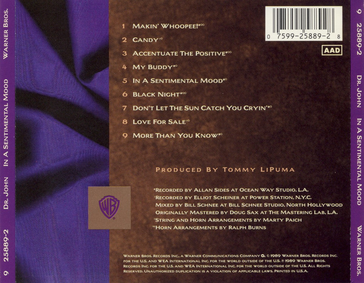 Dr. John – In a Sentimental Mood Music CD