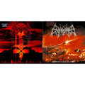 Enthroned - Apocolypse Manifesto (Clear LP Vinyl With Red/Orange/Grey Splatter LP Vinyl) & Armoured Bestial Hell (Clear LP Vinyl With Red/Orange/White Splatter LP Vinyl)