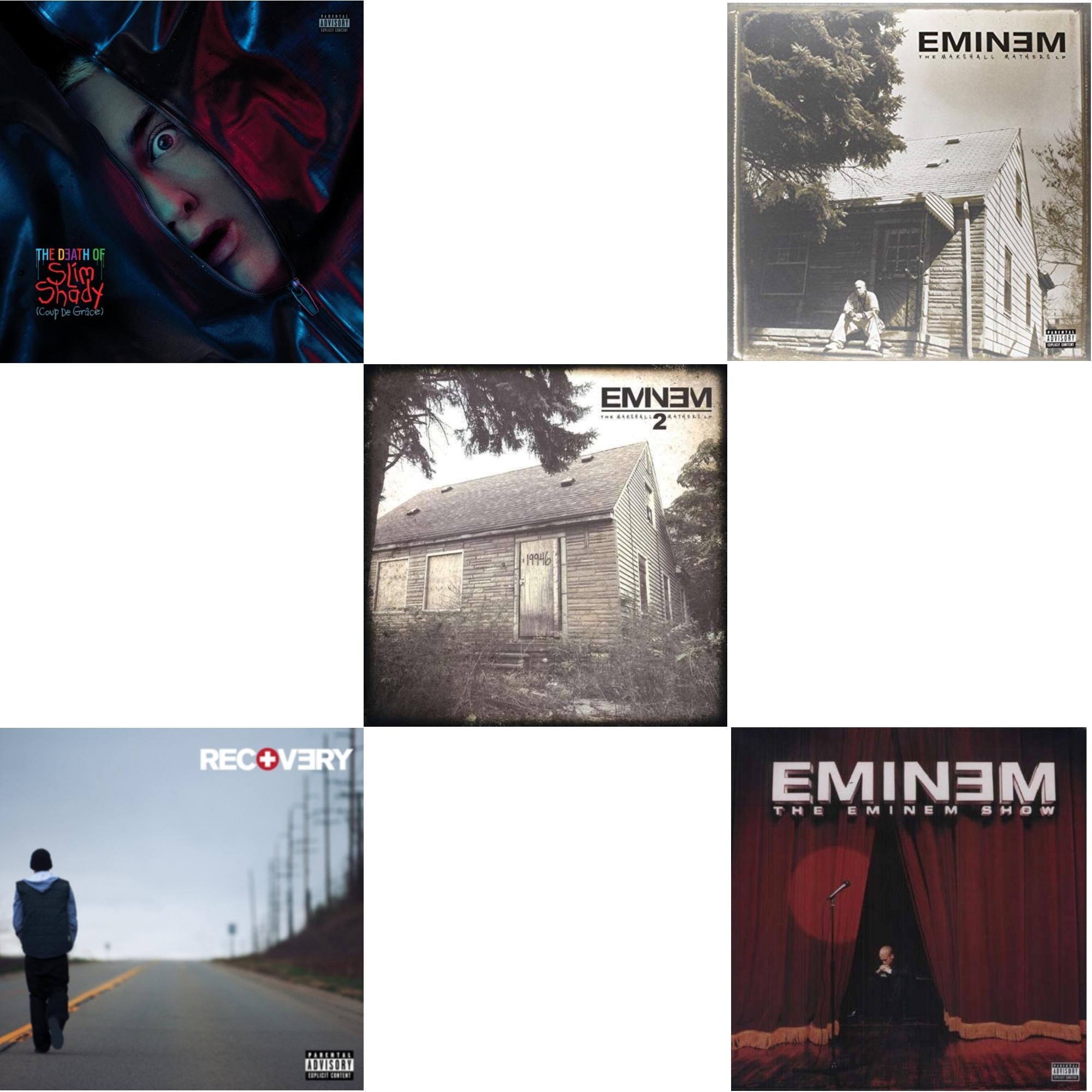 Death Of Slim Shady (Coup De Grace) (X) (Red/Blue Vinyl/2LP) & Recovery & Marshall Mathers LP 2 & Marshall Mathers LP & Eminem Show
