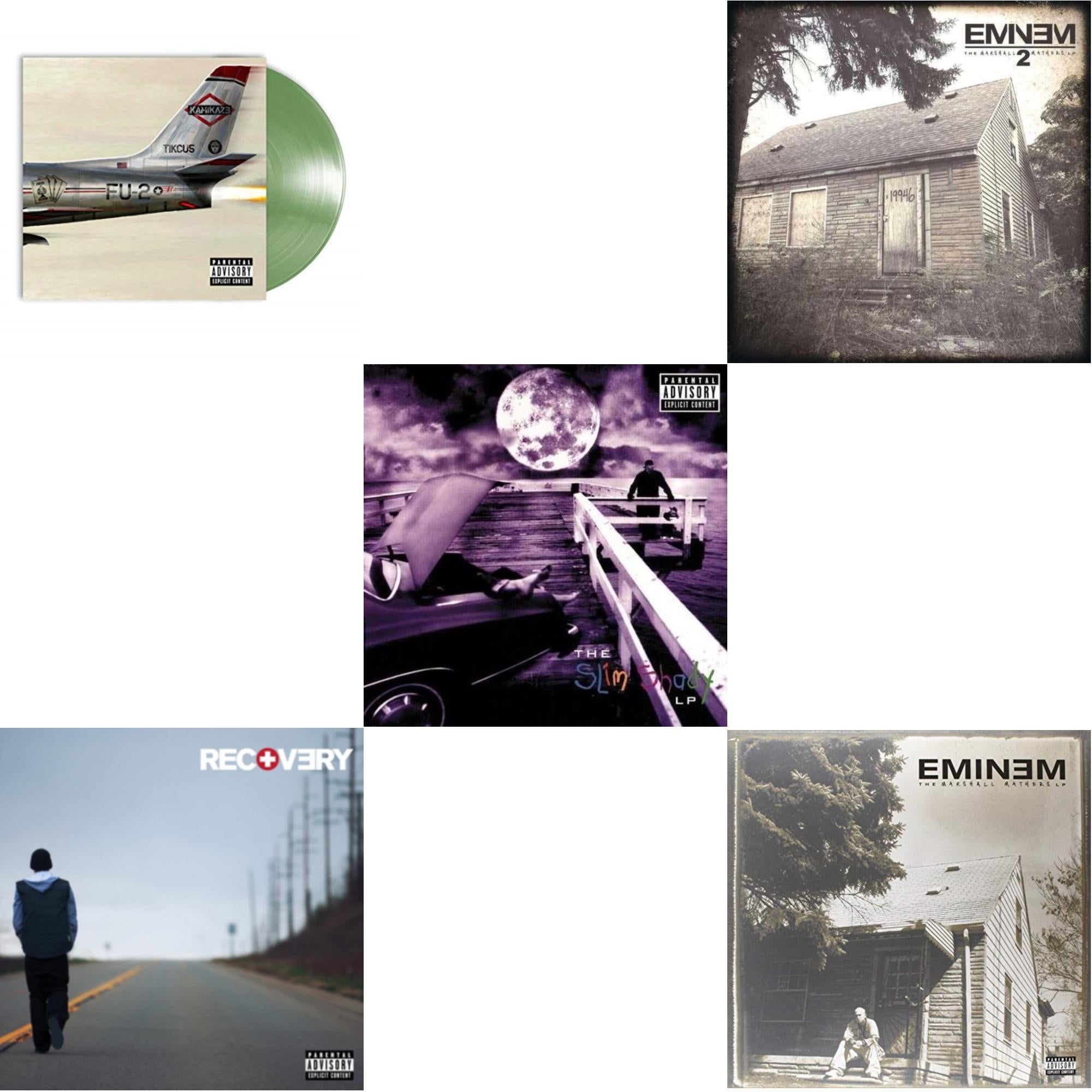 Eminem - Kamikaze (Opaque Olive Green LP Vinyl/Gatefold Jacket) & Recovery & Slim Shady LP & Marshall Mathers LP 2 & Marshall Mathers LP