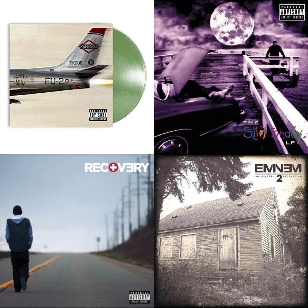 Eminem - Kamikaze (Opaque Olive Green LP Vinyl/Gatefold Jacket) & Slim Shady LP & Recovery & Marshall Mathers LP 2