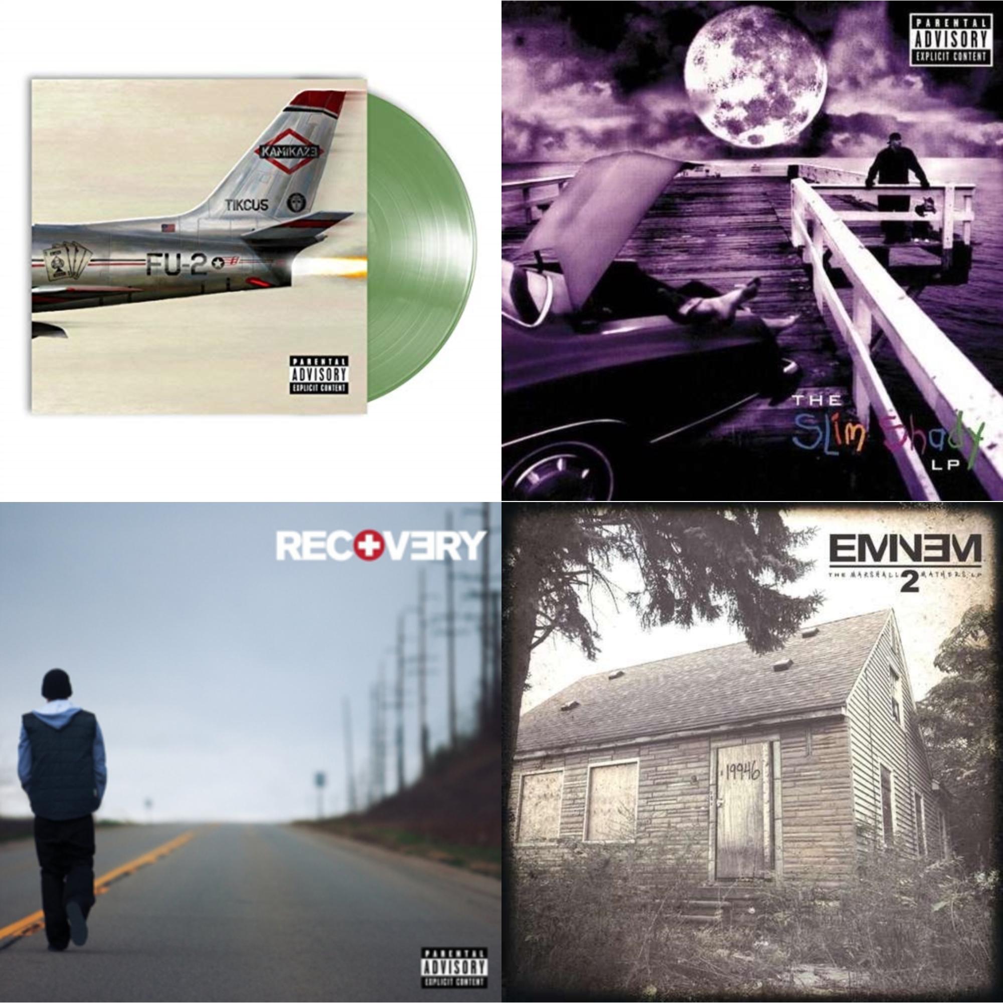 Eminem - Kamikaze (Opaque Olive Green LP Vinyl/Gatefold Jacket) & Slim Shady LP & Recovery & Marshall Mathers LP 2