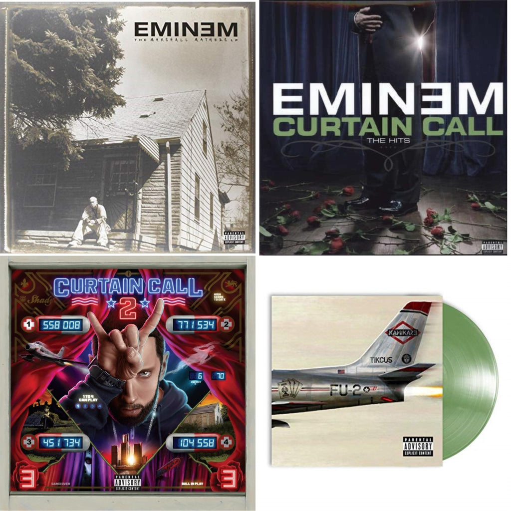 Curtain Call 2 (2LP) & Curtain Call: Hits & Kamikaze (Opaque Olive Green LP Vinyl/Gatefold Jacket) & Marshall Mathers LP