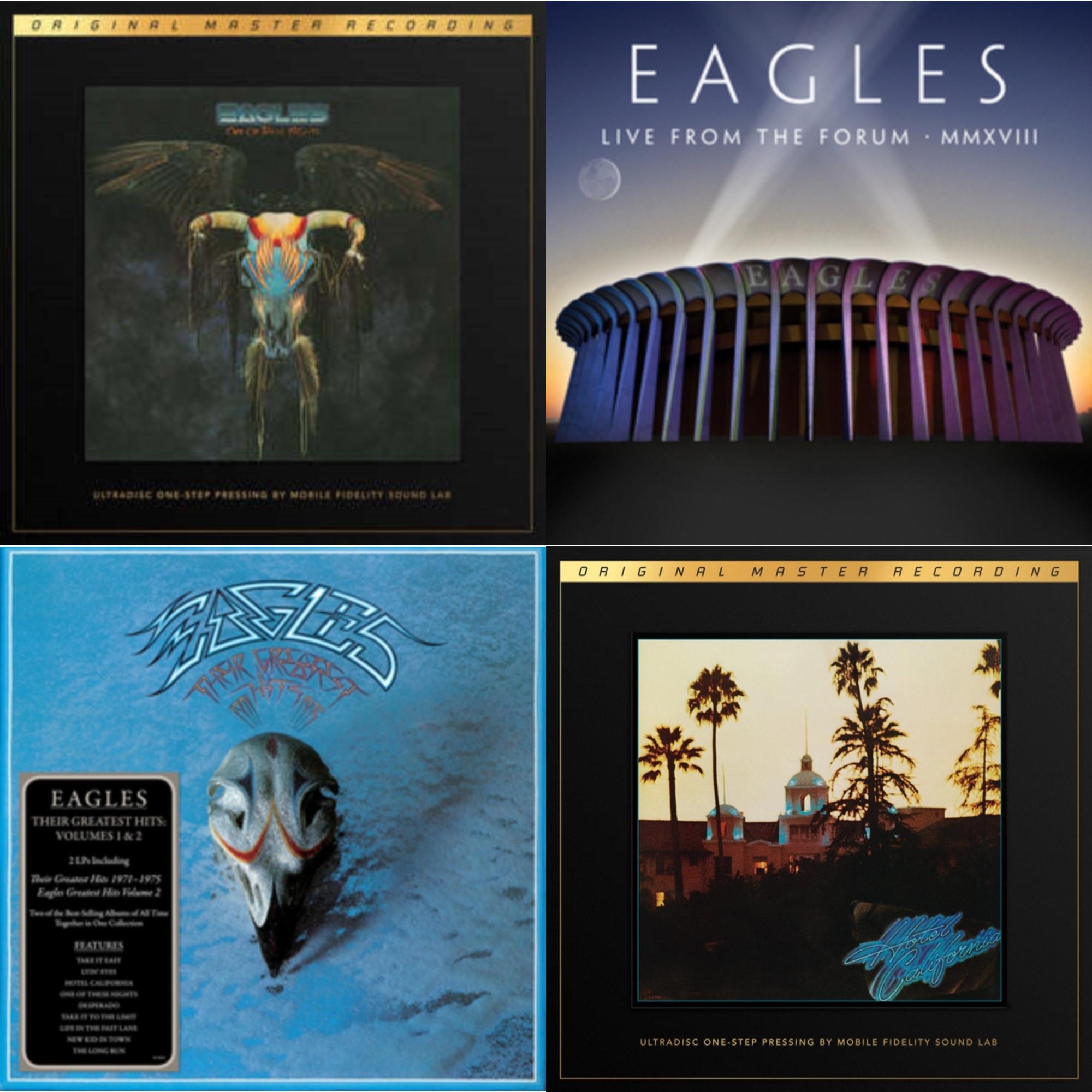Eagles - Their Greatest Hits Vol.1 & 2 (2LP/180G) & Live From The Forum Mmxviii (4LP/180G) & One Of These Nights (2LP/180G/45RPM Supervinyl Ultradisc One-Step/Original Masters/Limited/Numbered) & Hotel California (2LP/180G/45RPM Supervinyl Ultradisc
