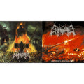 Enthroned - Prophecies Of Pagen Fire (2LP/Clear Vinyl With Red/Yellow/Black Splatter Vinyl) & Armoured Bestial Hell (Clear LP Vinyl With Red/Orange/White Splatter LP Vinyl)