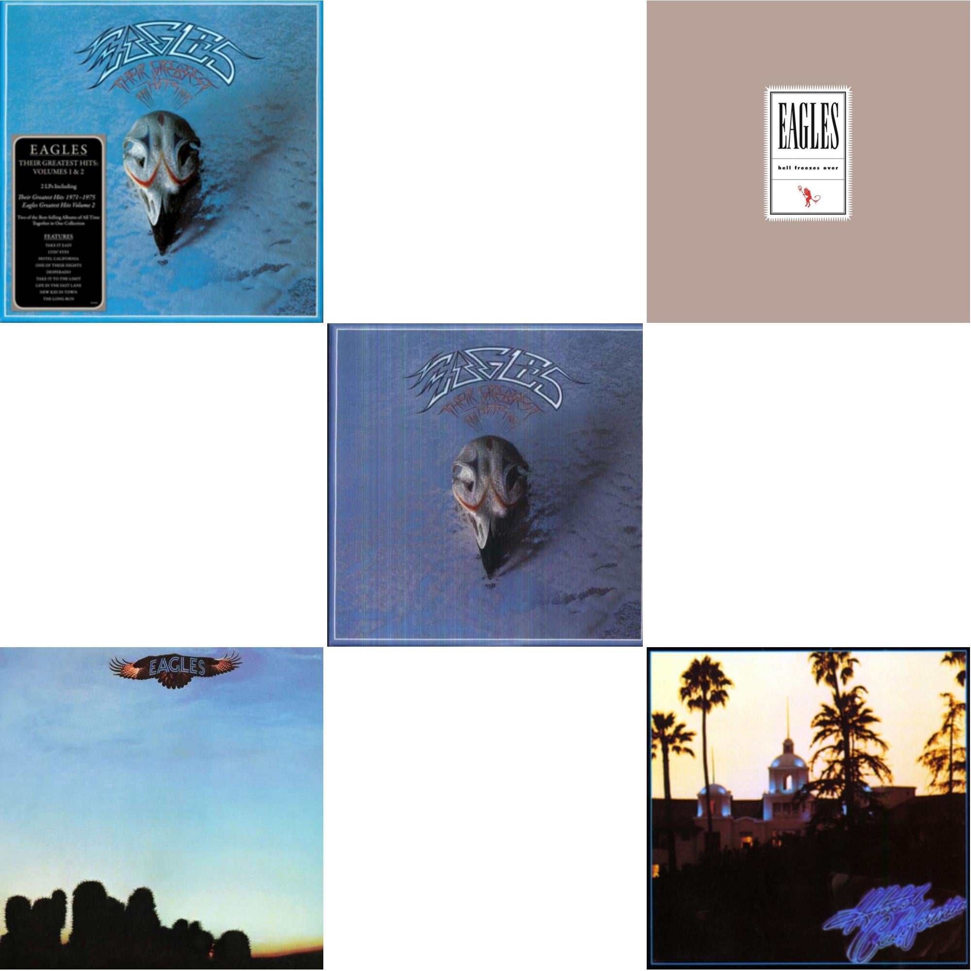 Their Greatest Hits Vol.1 & 2 (2LP/180G) & Hotel California & Eagles & Their Greatest Hits 1971-1975 & Hell Freezes Over (2LP/Remastered)