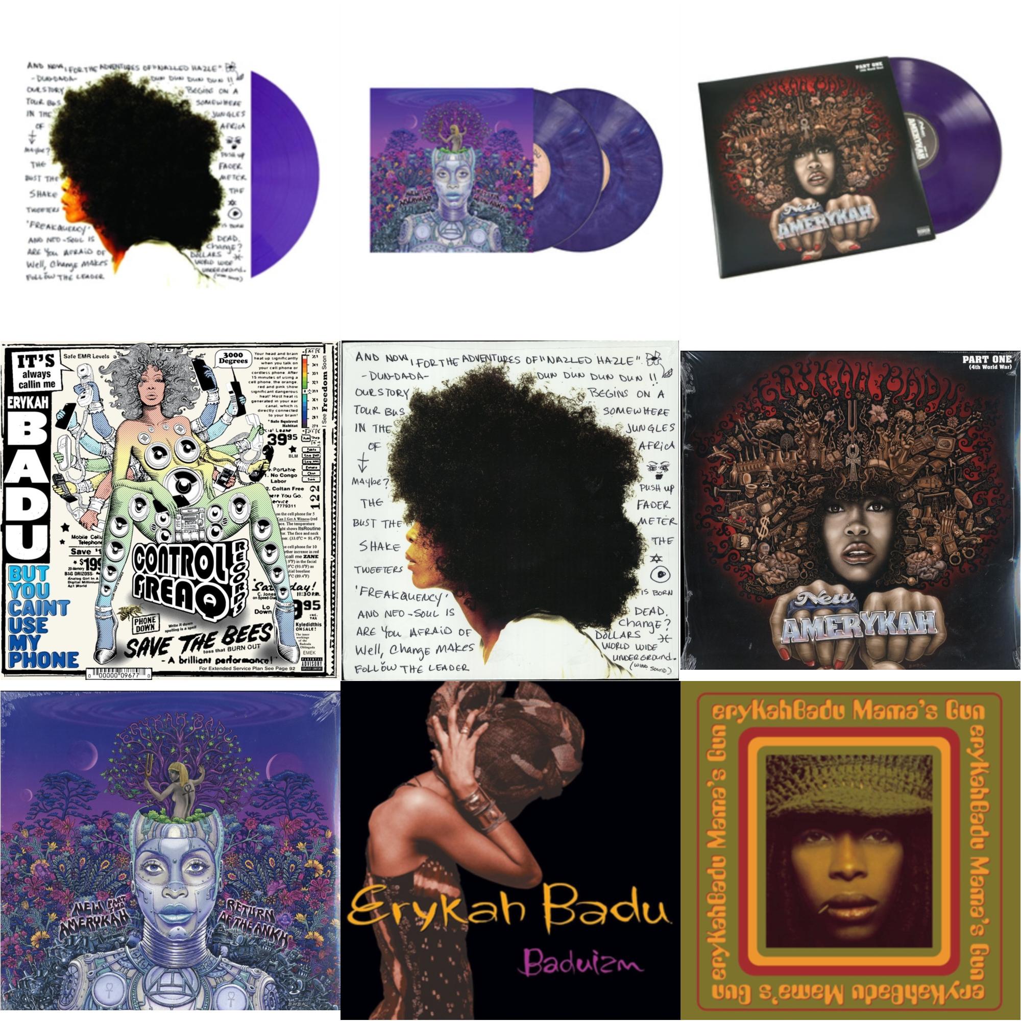 Erykah Badu - Worldwide Underground (Purple LP Vinyl) & New Amerykah Part Two (Return Of The Ankh) (Violet Vinyl/2LP) & New Amerykah Part One (4Th World War) (Purple Vinyl/2LP) & But You Caint Use My Phone (Purple LP Vinyl) & Worldwide Underground &