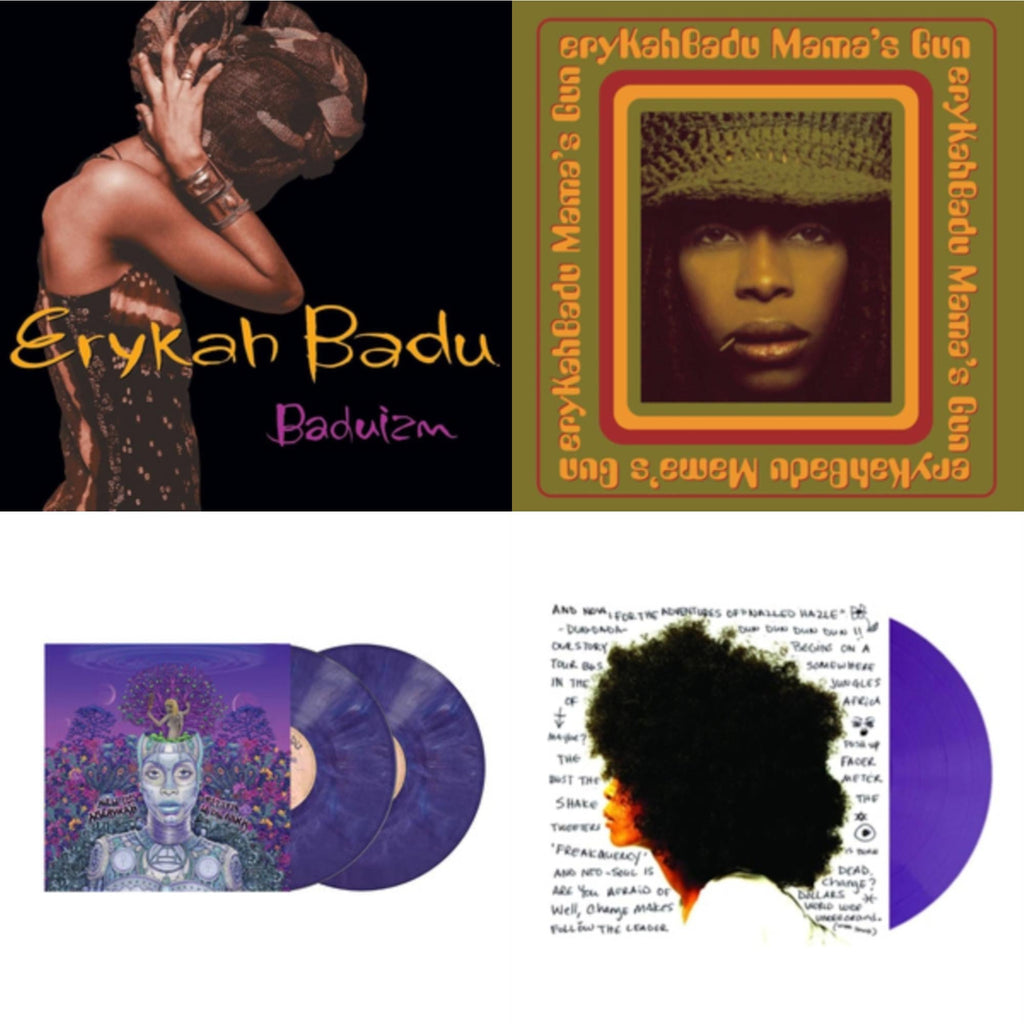 Erykah Badu - Baduizm & Mama's Gun & New Amerykah Part Two (Return Of The Ankh) (Violet Vinyl/2LP) & Worldwide Underground (Purple LP Vinyl)