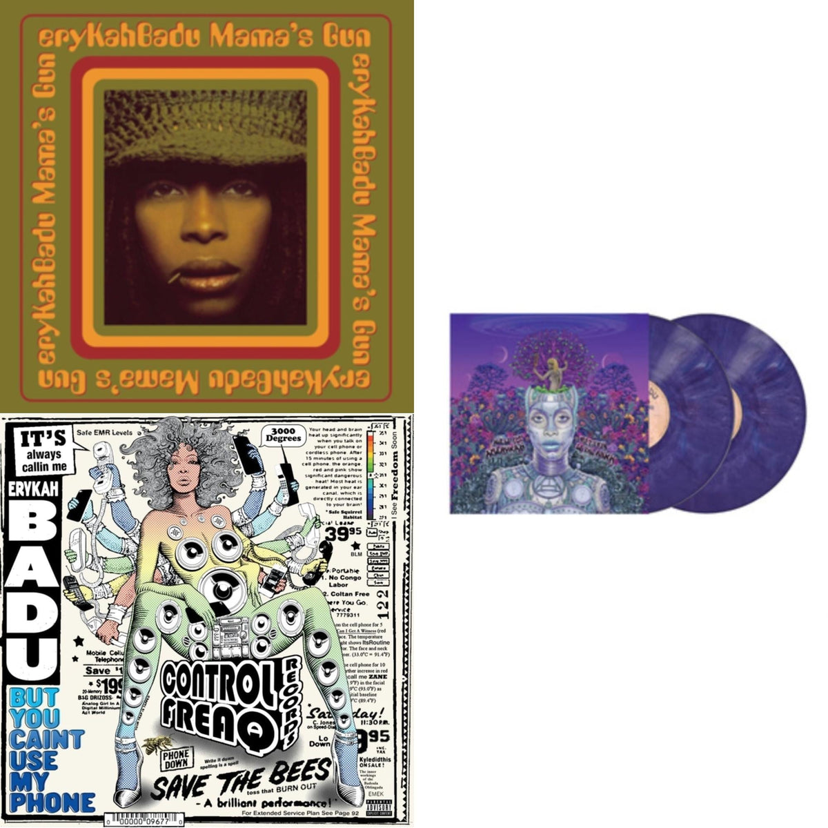 New Amerykah Part Two (Return Of The Ankh) (Violet Vinyl/2LP) & But You Caint Use My Phone (Purple LP Vinyl) & Mama's Gun