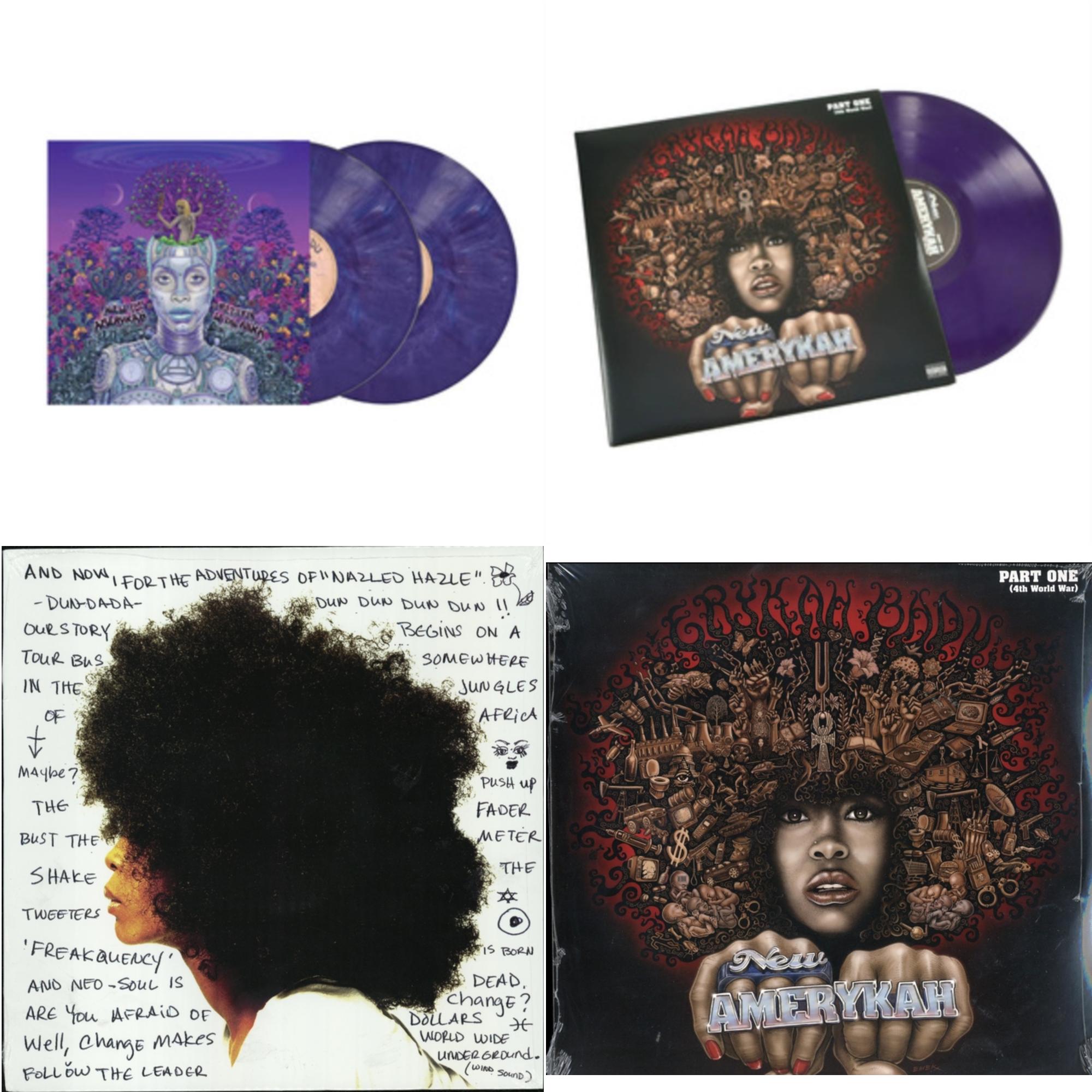 New Amerykah Part Two (Return Of The Ankh) (Violet Vinyl/2LP) & New Amerykah Part One (4Th World War) (Purple Vinyl/2LP) & Worldwide Underground & New Amerykah Part 1: 4Th World War