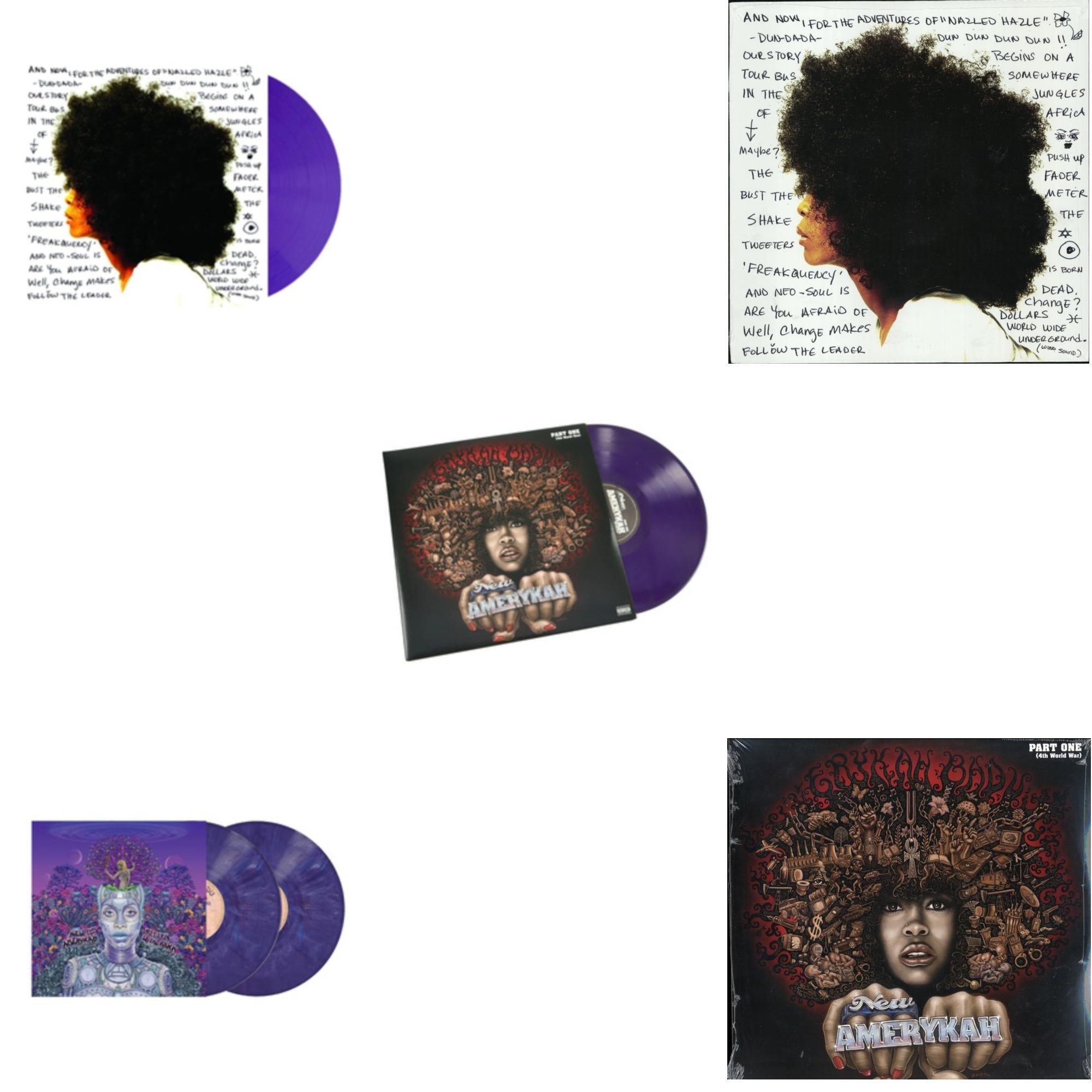 Worldwide Underground (Purple LP Vinyl) & New Amerykah Part Two (Return Of The Ankh) (Violet Vinyl/2LP) & New Amerykah Part One (4Th World War) (Purple Vinyl/2LP) & Worldwide Underground & New Amerykah Part 1: 4Th World War