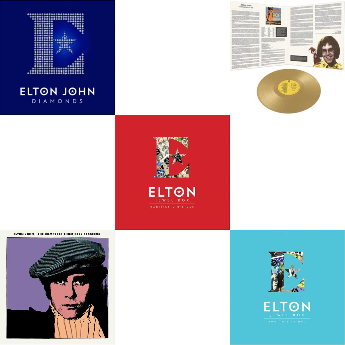Elton John - Complete Thom Bell Sessions (Ep) (180G/Purple LP Vinyl) & Jewel Box (3LP - Rarities & B-Sides) & Jewel Box (2LP - And This Is Me) & Diamonds (2LP) & Chartbusters Go Pop - Legendary Covers '69 / '70 (Gold LP Vinyl)