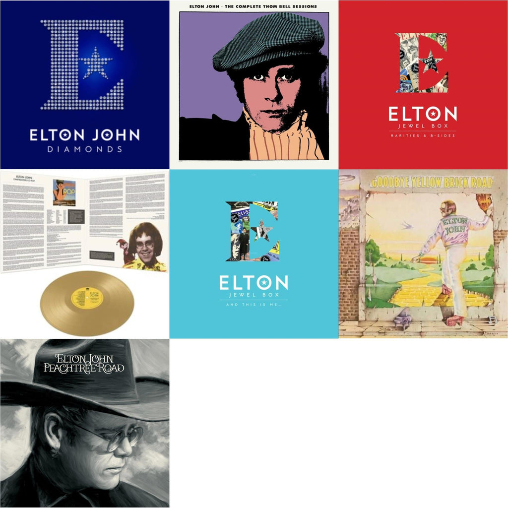 Elton John - Complete Thom Bell Sessions (Ep) (180G/Purple LP Vinyl) & Peachtree Road (2LP) & Jewel Box (3LP - Rarities & B-Sides) & Jewel Box (2LP - And This Is Me) & Goodbye Yellow Brick Road & Diamonds (2LP) & Chartbusters Go Pop - Legendary