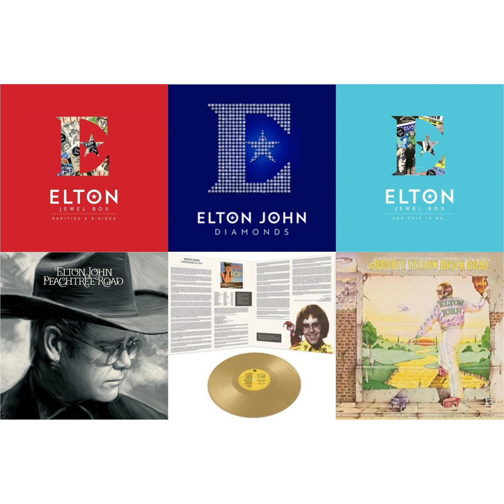 Peachtree Road (2LP) & Jewel Box (3LP - Rarities & B-Sides) & Jewel Box (2LP - And This Is Me) & Goodbye Yellow Brick Road & Diamonds (2LP) & Chartbusters Go Pop - Legendary Covers '69 / '70 (Gold LP Vinyl)