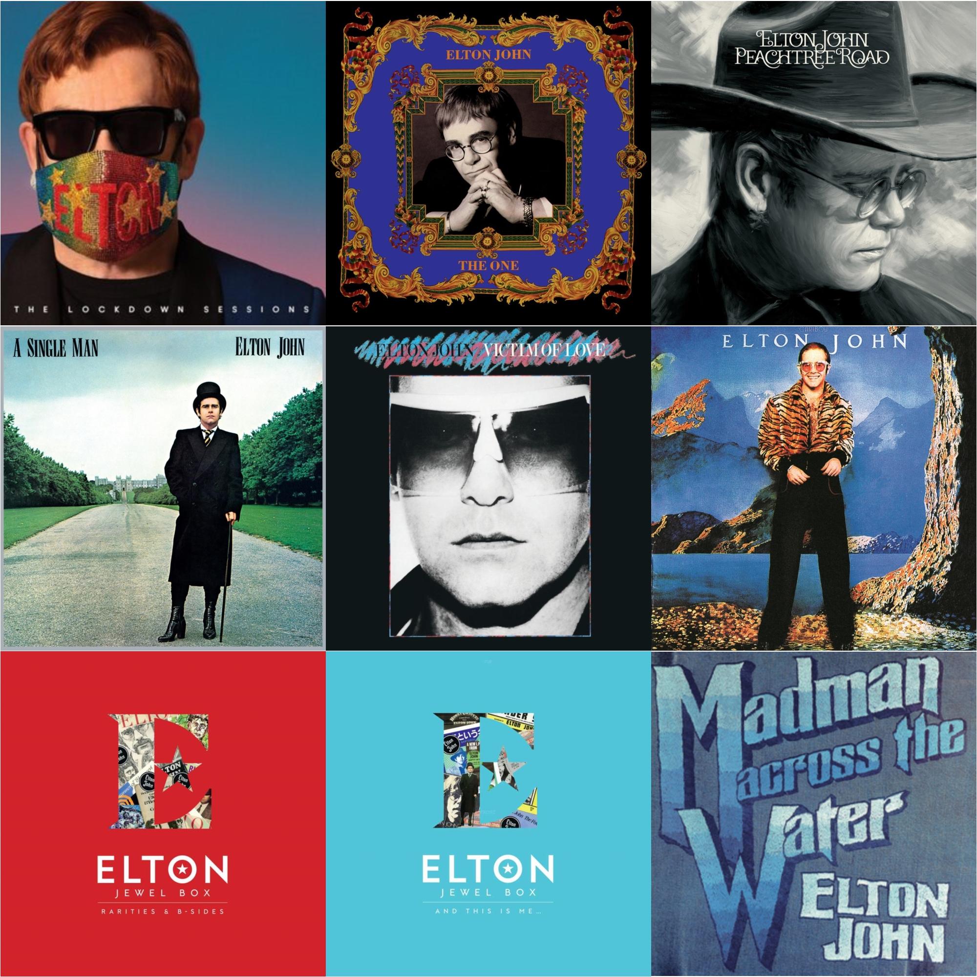 Elton John - Lockdown Sessions (Blue Vinyl/2LP) (X) & One (2LP) & Peachtree Road (2LP) & Single Man & Victim Of Love & Caribou (50Th Anniversary Edition/2LP/Blue Vinyl) & Jewel Box (3LP - Rarities & B-Sides) & Jewel Box (2LP - And This Is Me) &