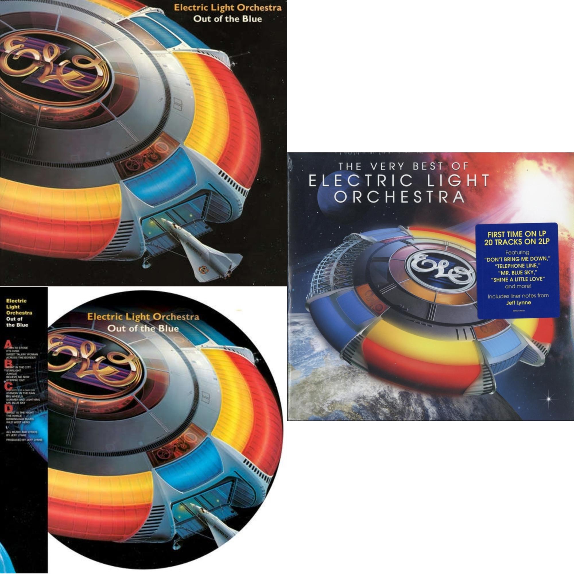 Out Of The Blue (180G LP Vinyl) & All Over The World: Very Best Of Electric Light Orchestra (2LP/150G/Gatefold) & Out Of The Blue (2LP/Picture Disc/ Dl Card)