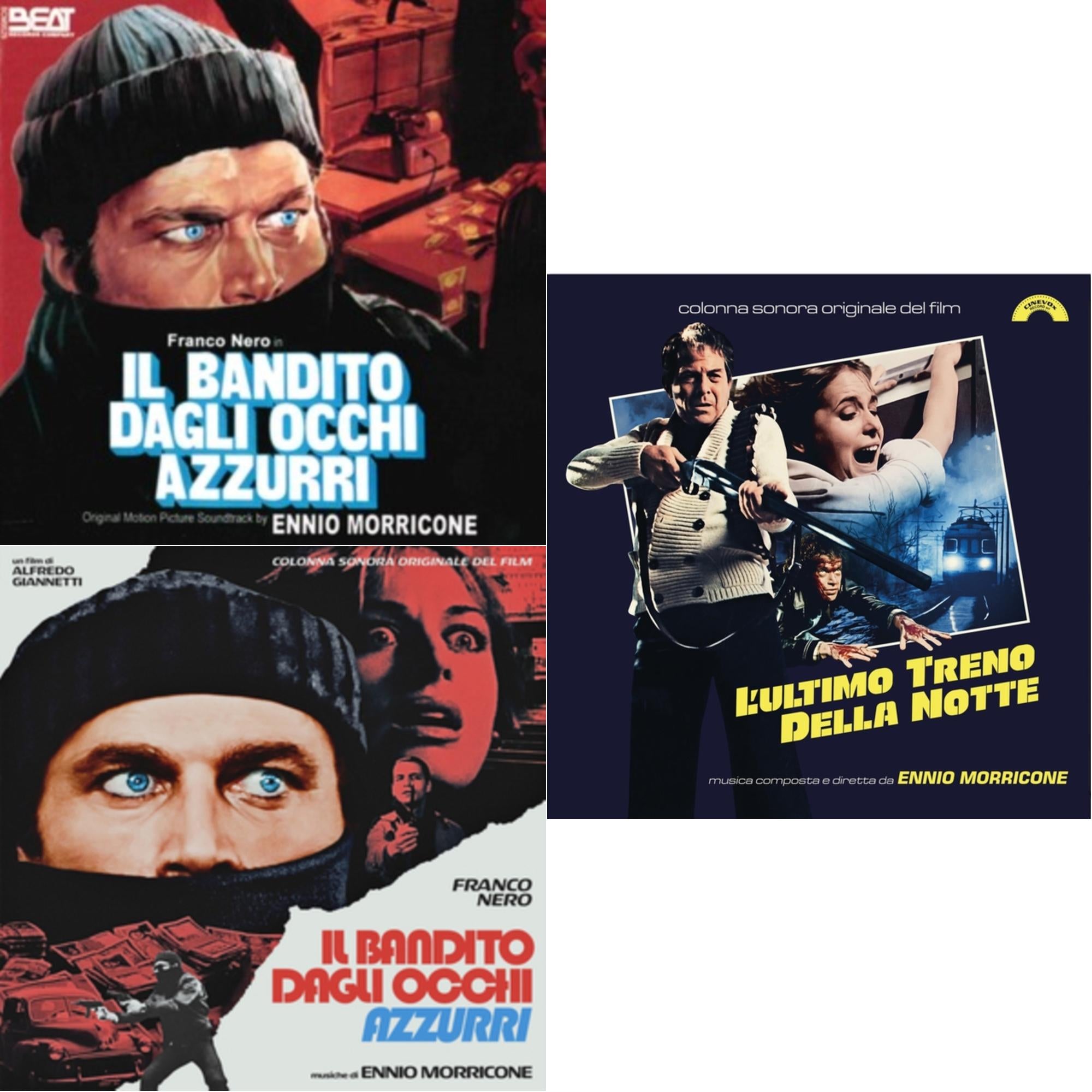 Ennio Morricone - Blue-Eyed Bandit (Il Bandito Dagli Occhi Azzurri) Ost & Blue-Eyed Bandit (Il Bandito Dagli Occhi Azzurri) Ost (Blue LP Vinyl) (Rsd) & L’Ultimo Treno Della Notte (Yellow LP Vinyl)