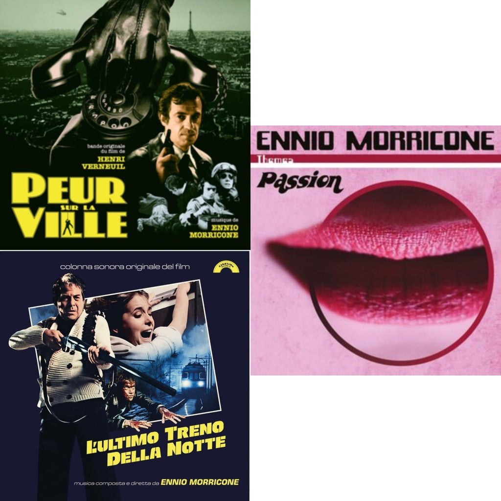 Peur Sur La Ville (Gatefold Sleeve Designed By Eric Adrian Lee) & L’Ultimo Treno Della Notte (Yellow LP Vinyl) & Themes: Passion (Limited/2LP/Passionate Red & White Marbled Vinyl/180G)