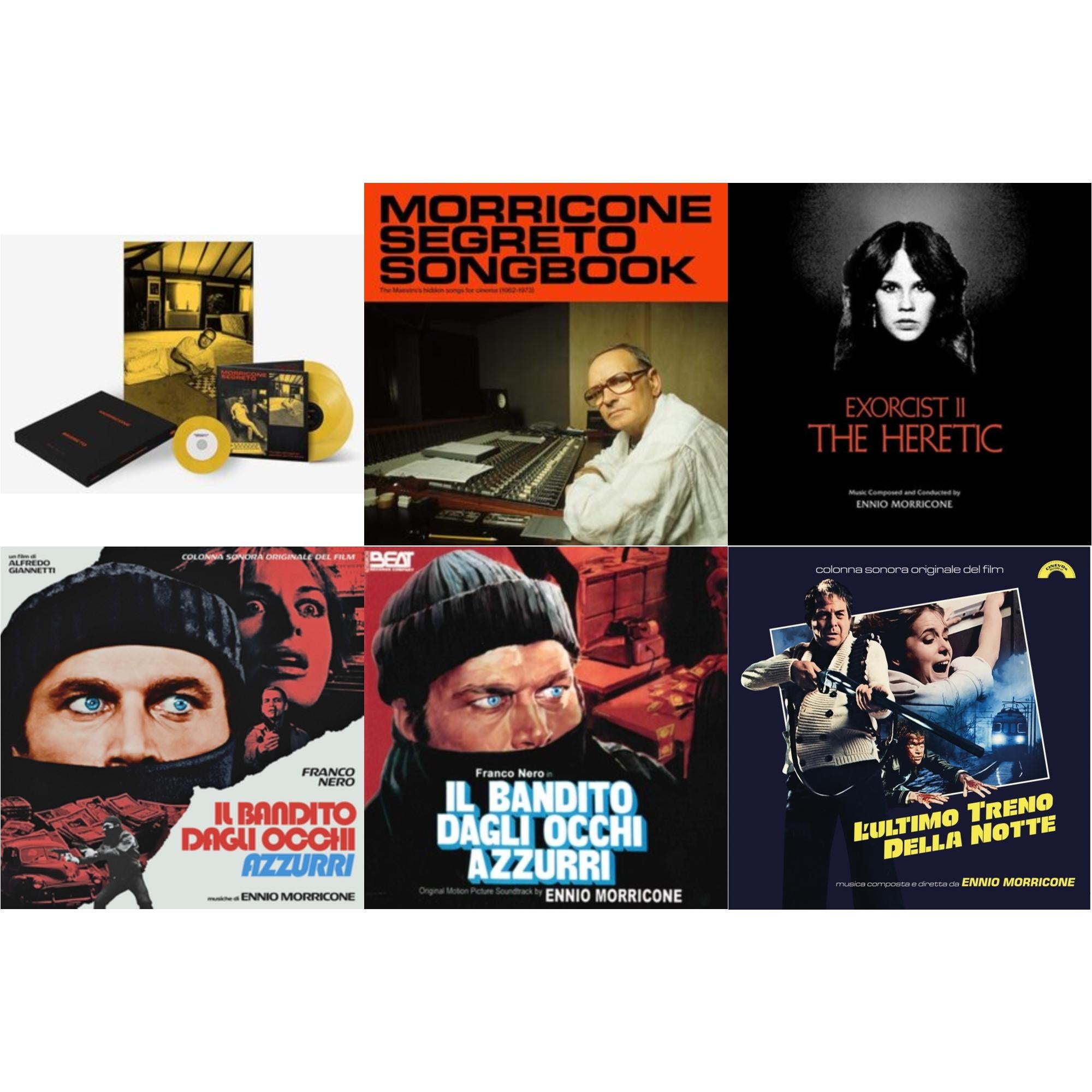 Ennio Morricone - Morricone Segreto (Yellow Vinyl/2LP/7Inch Single Collector's Edition) & Blue-Eyed Bandit (Il Bandito Dagli Occhi Azzurri) Ost & L’Ultimo Treno Della Notte (Yellow LP Vinyl) & Blue-Eyed Bandit (Il Bandito Dagli Occhi Azzurri) Ost