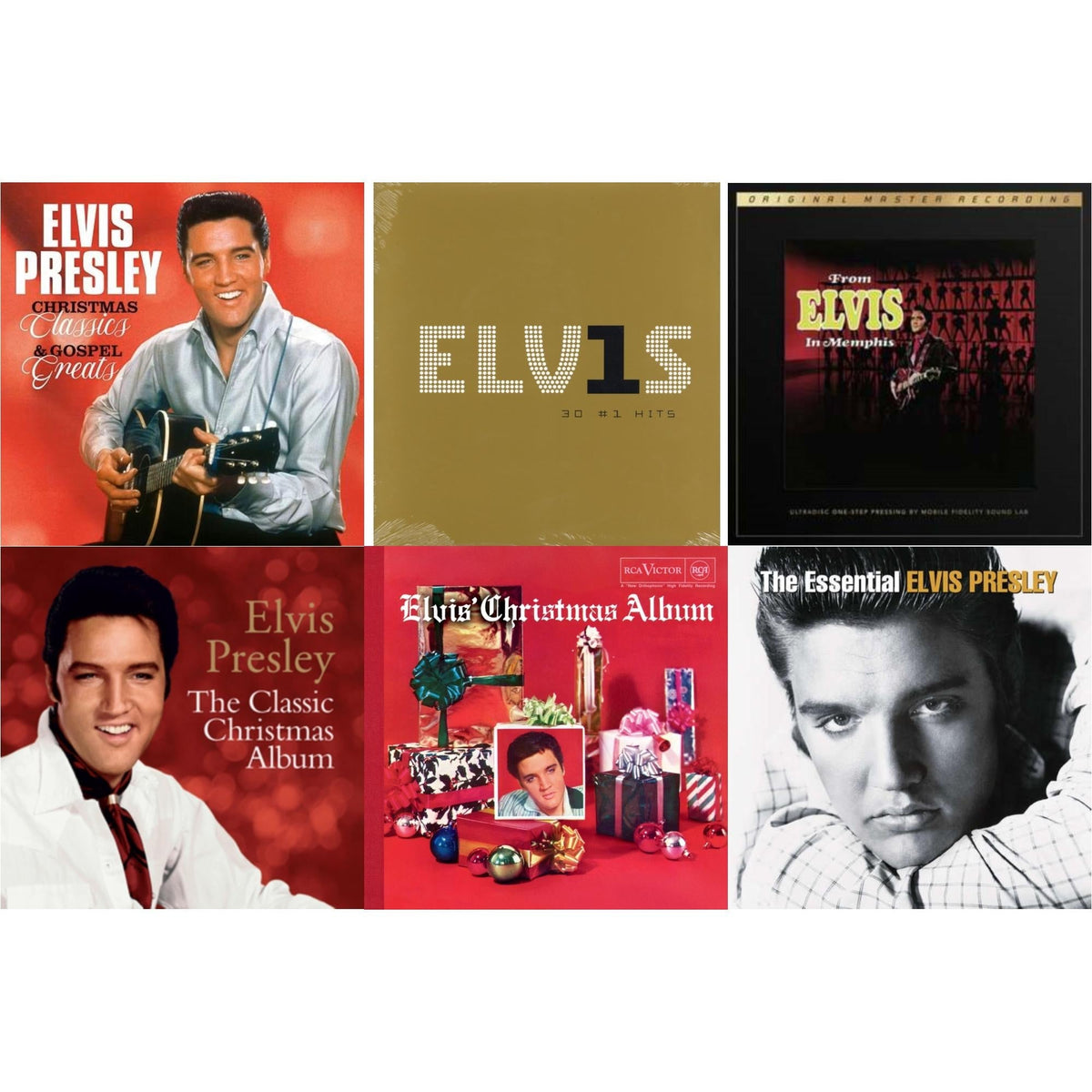 Elvis Presley - Classic Christmas Album & Elvis' Christmas Album & From Elvis In Memphis (2LP/180G/45RPM Supervinyl Ultradisc One-Step/Original Masters/Limited) & Christmas Classics & Gospel Greats (Ams Exclusive) (Snowy White LP Vinyl) & Elvis 30 #1