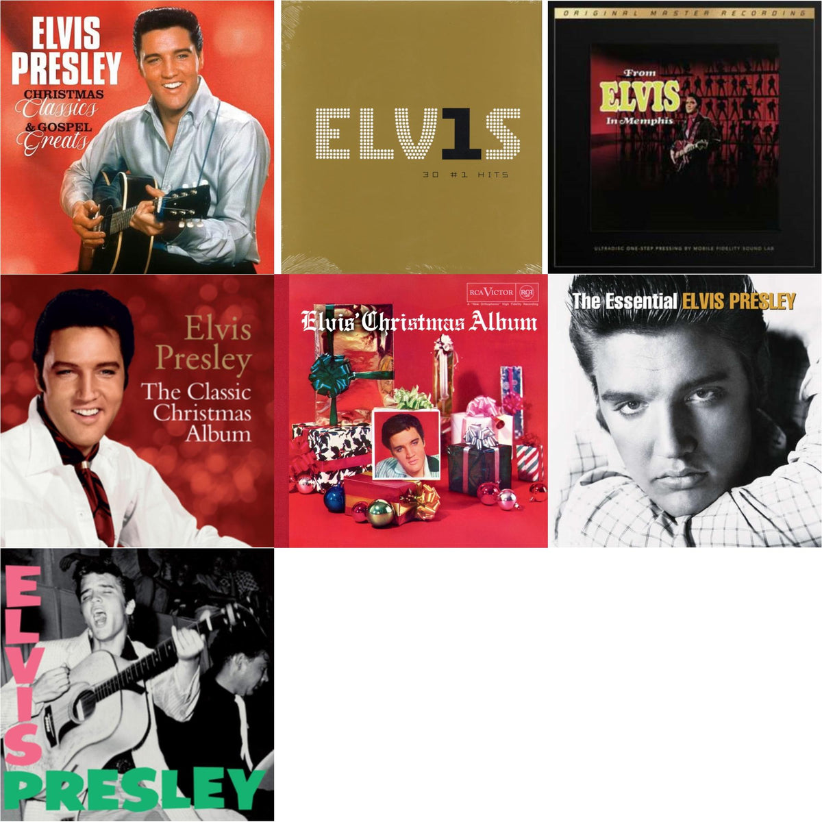 Elvis Presley - Classic Christmas Album & Elvis' Christmas Album & From Elvis In Memphis (2LP/180G/45RPM Supervinyl Ultradisc One-Step/Original Masters/Limited) & Elvis Presley (Limited/Transparent Green LP Vinyl/180G) & Christmas Classics & Gospel