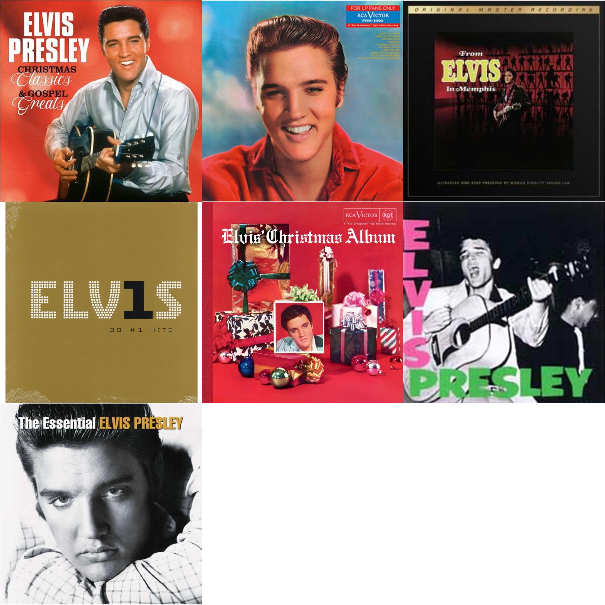 Elvis Presley - Elvis' Christmas Album & From Elvis In Memphis (2LP/180G/45RPM Supervinyl Ultradisc One-Step/Original Masters/Limited) & Christmas Classics & Gospel Greats (Ams Exclusive) (Snowy White LP Vinyl) & For LP Fans Only (Translucent Blue