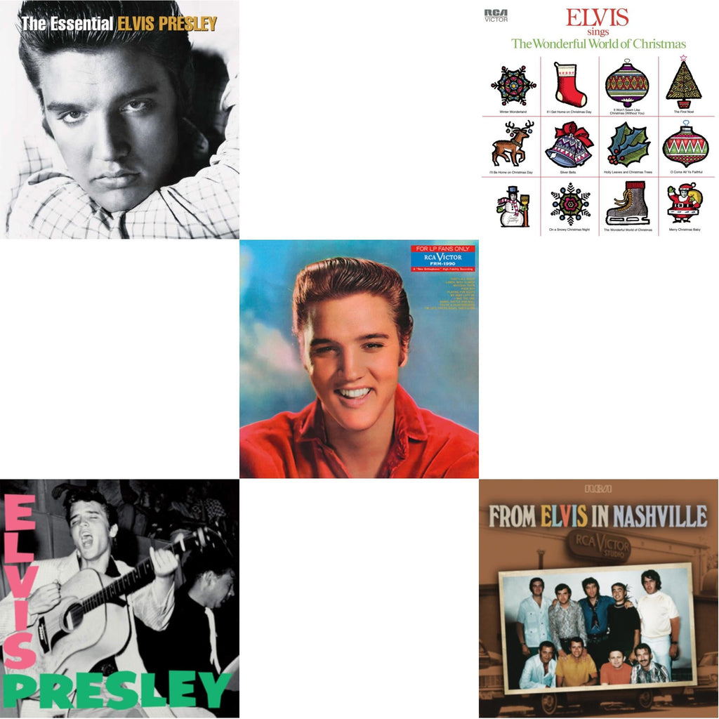 From Elvis In Nashville (2LP) & Elvis Sings The Wonderful World Of Christmas & Elvis Presley (Limited/Transparent Green LP Vinyl/180G) & For LP Fans Only (Translucent Blue Vinyl/180G) & Essential Elvis Presley