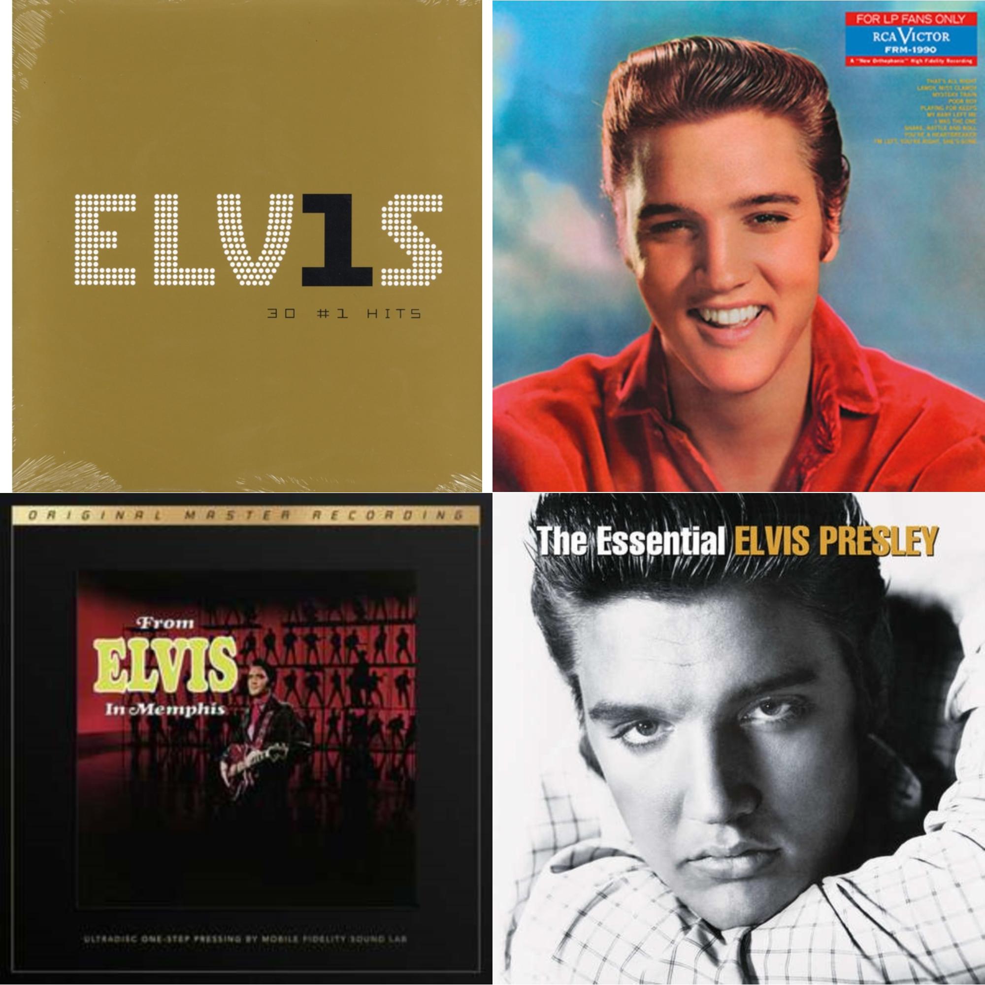 From Elvis In Memphis (2LP/180G/45RPM Supervinyl Ultradisc One-Step/Original Masters/Limited) & For LP Fans Only (Translucent Blue Vinyl/180G) & Elvis 30 #1 Hits (2LP/180G) & Essential Elvis Presley