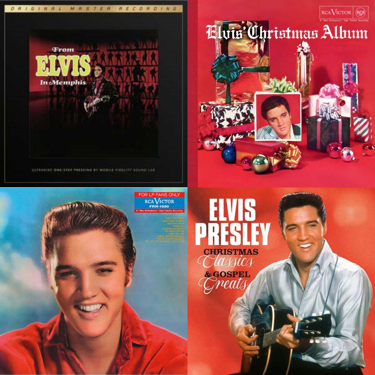 Elvis Presley - From Elvis In Memphis (2LP/180G/45RPM Supervinyl Ultradisc One-Step/Original Masters/Limited) & Elvis' Christmas Album & For LP Fans Only (Translucent Blue Vinyl/180G) & Christmas Classics & Gospel Greats (Ams Exclusive) (Snowy White