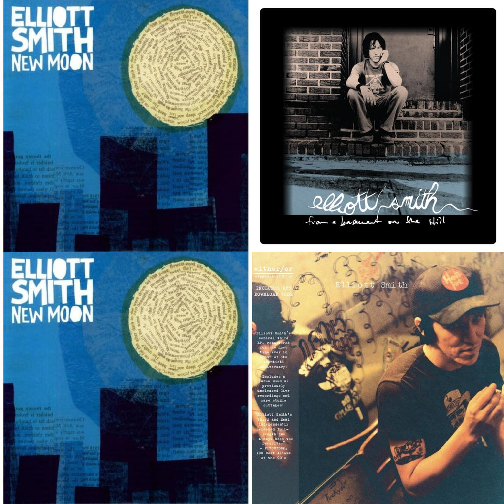 Elliott Smith - New Moon & From A Basement On The Hill (Dl Card/2LP) & New Moon (Metallic Silver Vinyl/2LP) (I) & Either/Or (Dl Card)