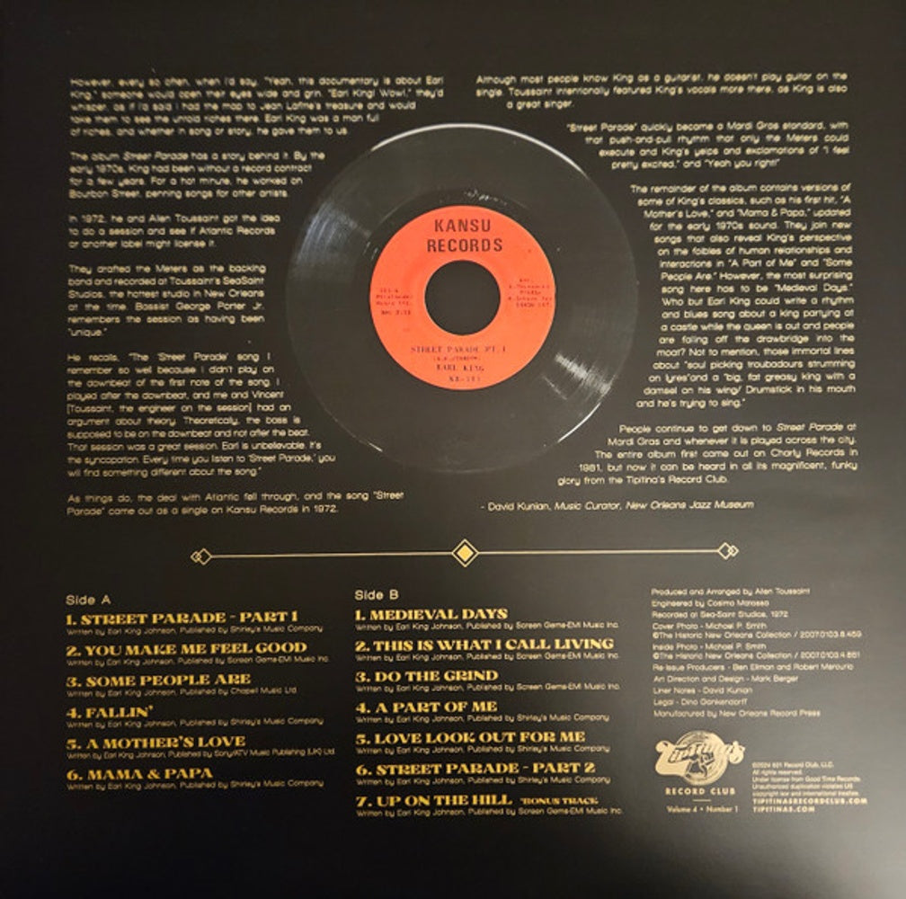 Earl King – Street Parade (Orange Burst LP Vinyl) Vinyl Record