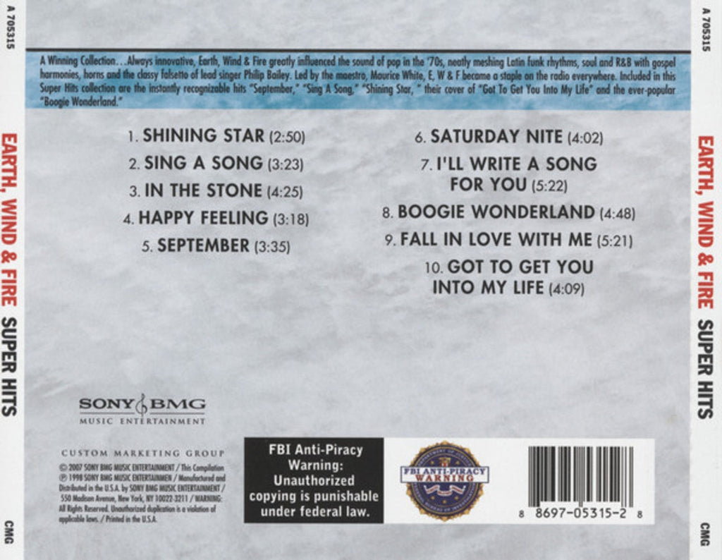 Earth, Wind & Fire – Super Hits Music CD
