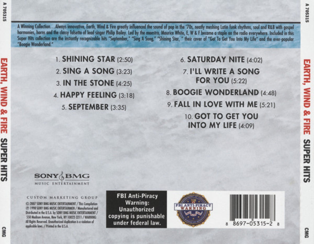 Earth, Wind & Fire – Super Hits Music CD