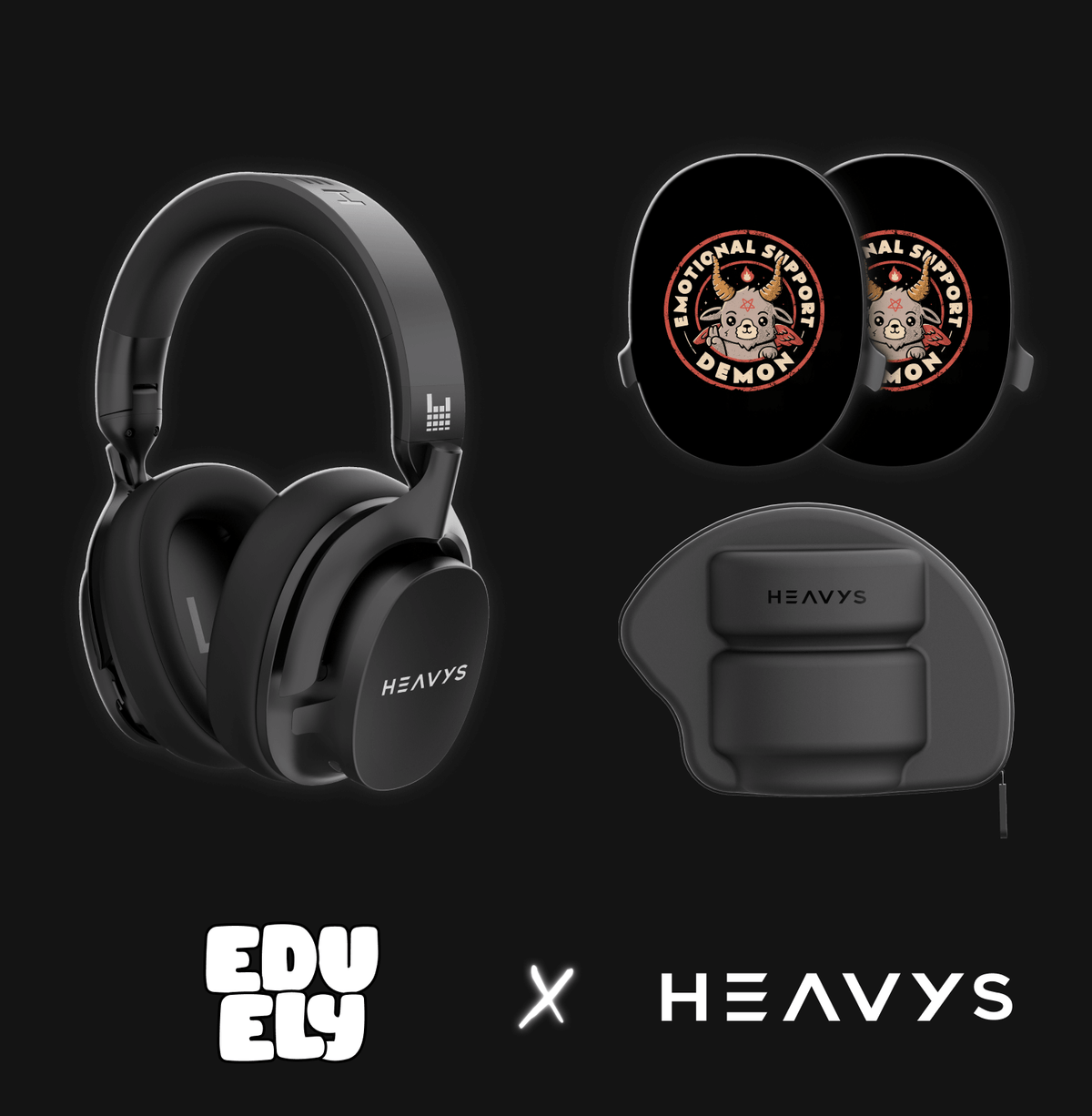 Emotional Support Demon by @Edu.ely Limited Edition Heavys Headphone Shells & Headphone Bundle