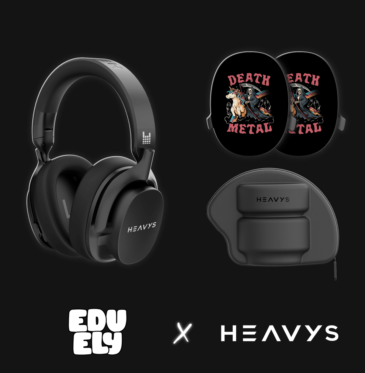 Death Metal By @Eduely Studio Limited Edition Heavys Headphone Shells & Headphone Bundle
