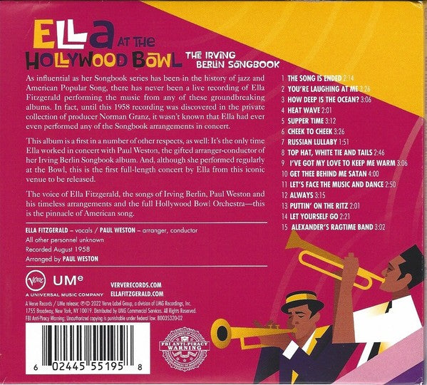 Ella Fitzgerald – Ella At The Hollywood Bowl: The Irving Berlin Songbook Music CD