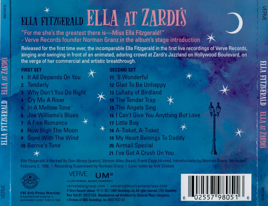 Ella Fitzgerald – Ella At Zardi's (2-LP Vinyl) Vinyl Record
