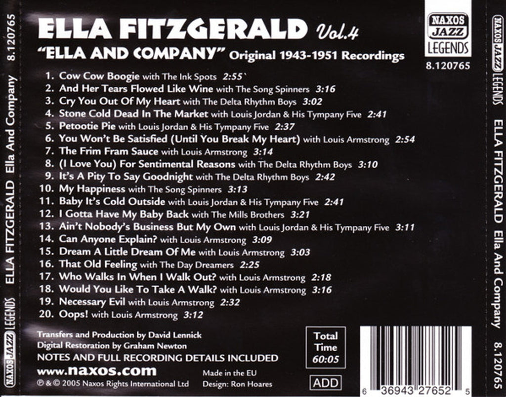 Ella Fitzgerald – Ella & Company, Vol. 4 Music CD