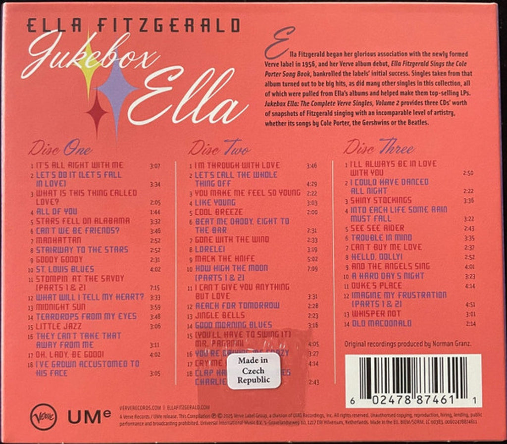 Ella Fitzgerald – Jukebox Ella: The Complete Verve Singles 2 (3-CD) Music CD