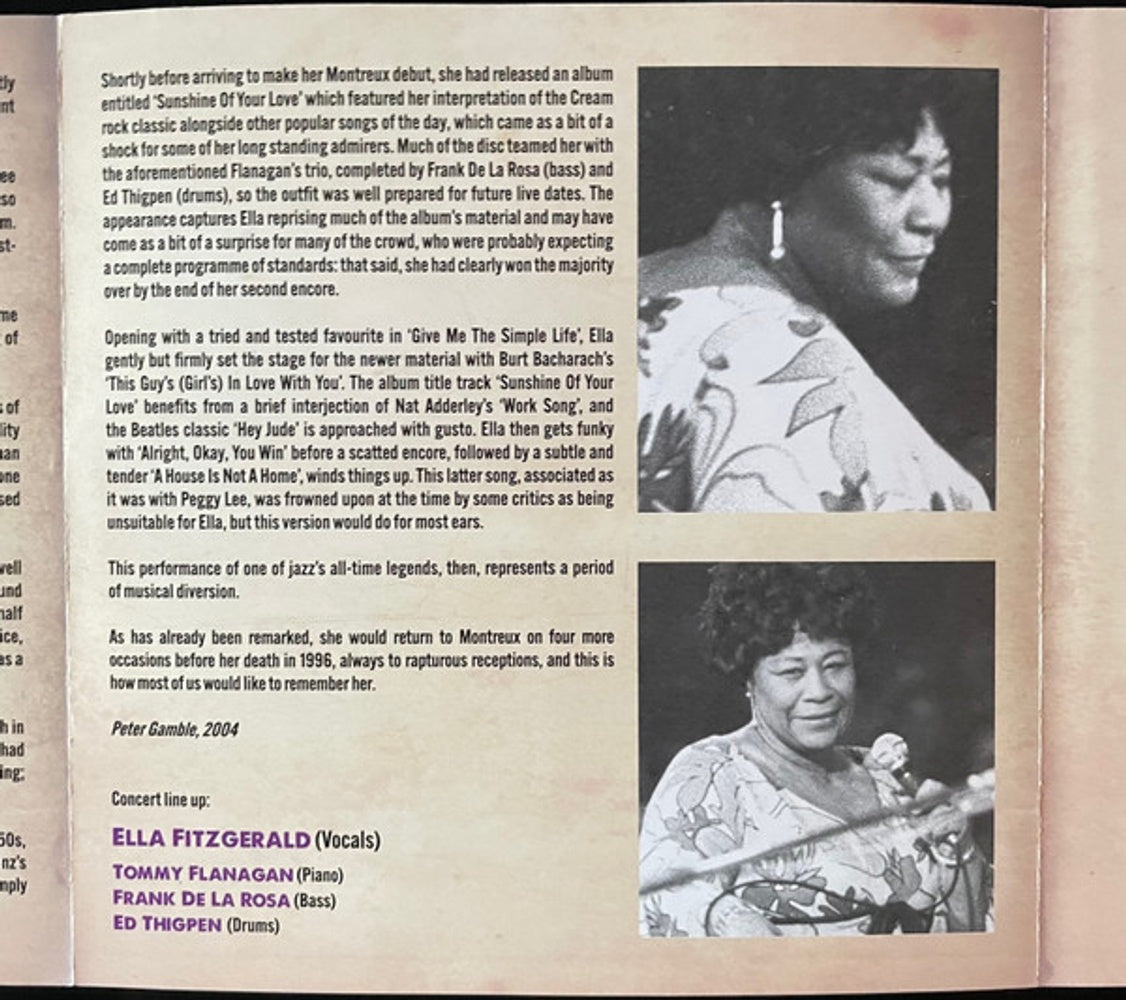 Ella Fitzgerald – Live At Montreux 1969 Music CD